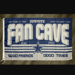 Dallas Cowboys Fan Cave Flag 3x5 ft Sports Banner Man-Cave Garage