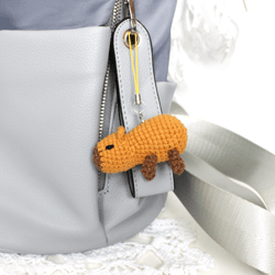 Capybara keychain amigurumi pattern crochet in English - Crochet water pig toy tutorial PDF