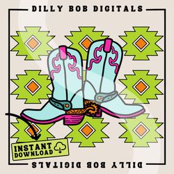 26neon aztec cowboy boots png