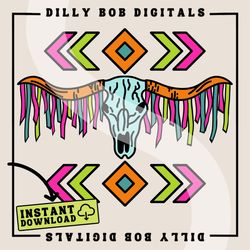 28neon aztec fringe longhorn