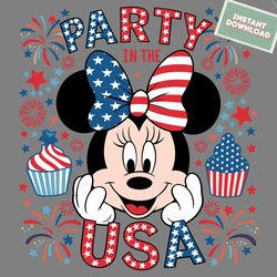 party in the usa patriotic minnie mouse svg