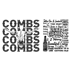 luke combs tattoo on a sunburn bull head svg