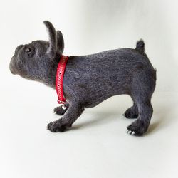 French bulldog- realistic soft crochet toy. Stuffed animal dog french bulldog handmade toy. Interior toy dog handmade.