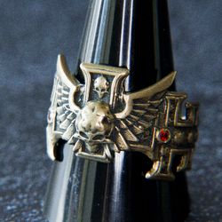 Brass Ordo Malleus Inquisition Symbol Ring from Warhammer world
