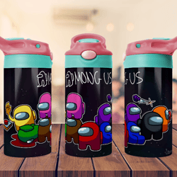 among us design tumbler, funny kids 12oz flip top sippy tumbler sublimation tumbler png file, png to digital download