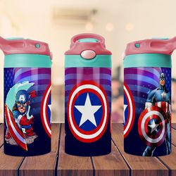 Captain America Design Tumbler ,kids 12oz Flip top Sippy Tumbler Sublimation tumbler Png File , funny Digital Download