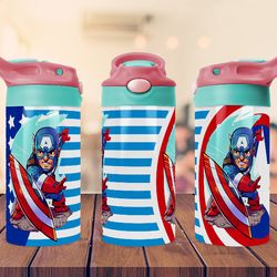Captain America funny Design Tumbler ,kids 12oz Flip top Sippy Tumbler Sublimation tumbler Png File , Digital Download