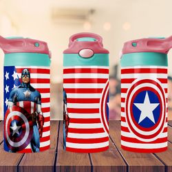 Captain America Design Tumbler ,kids 12oz Flip top Sippy Tumbler Sublimation tumbler Png File , Digital Download