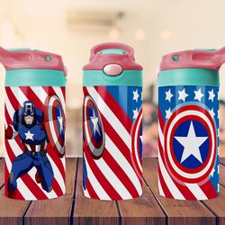 Captain America nice Design Tumbler ,kids 12oz Flip top Sippy Tumbler Sublimation tumbler Png File ,Digital Download