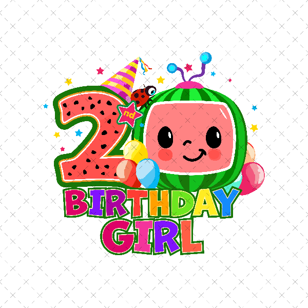 2nd Birthday Girl Png, 2nd Birthday Party Png, Birthday Girl Png, Happy Birthday Png, Happy Birthday Party, Rainbow Png, Watermolon Png.png
