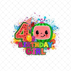 4th Birthday Girl Png, 4th Birthday Party Png, Birthday Girl Png, Happy Birthday Png, Happy Birthday Party, Rainbow Png