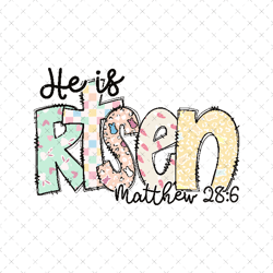 He is Risen Png, Matthew 28:6, Risen png, Retro Easter Doodle Png, Easter Christian Png, Easter Bible Verse Png