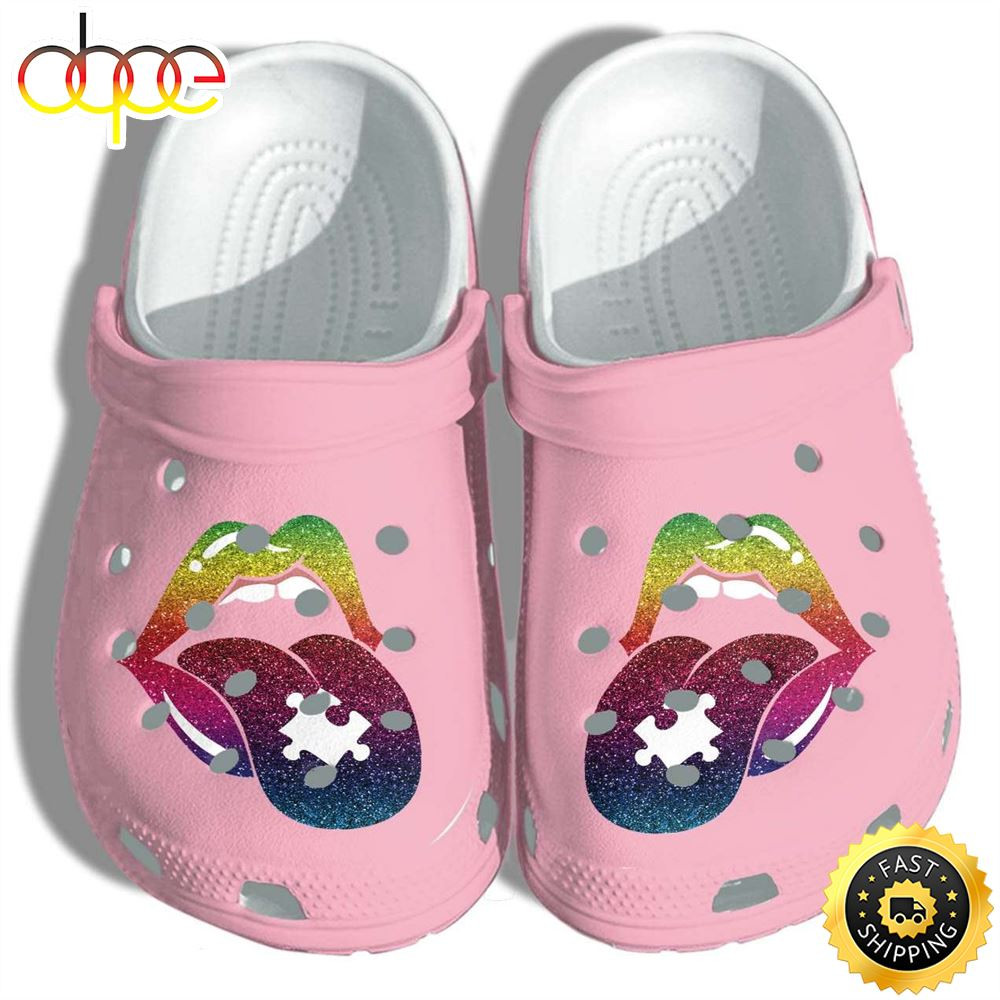 Autism Awareness Day Sexy Lips Puzzle Piece Crocs Crocband Clog Shoes.jpg
