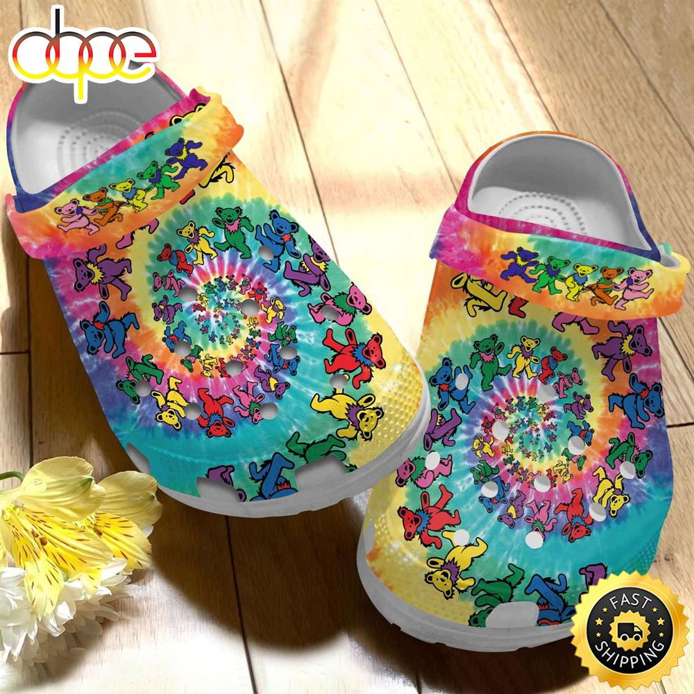 Bear Colorful Tie Dye Crocs Crocband Clogs.jpg