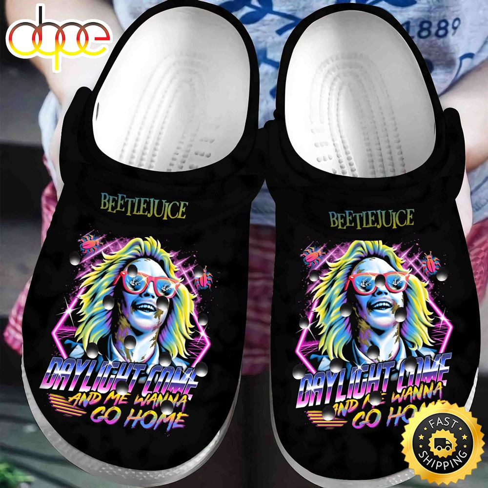 Beetlejuice Halloween Daylight Come Crocs Classic Clog Shoes.jpg