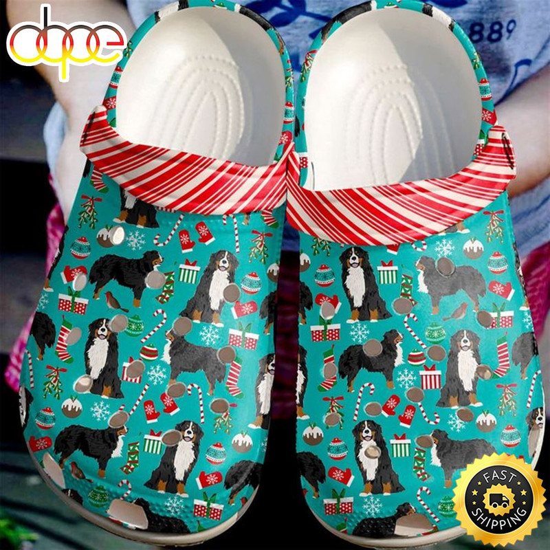 Bernese Mountain Christmas Pattern Crocs Crocband Clog Shoes.jpg