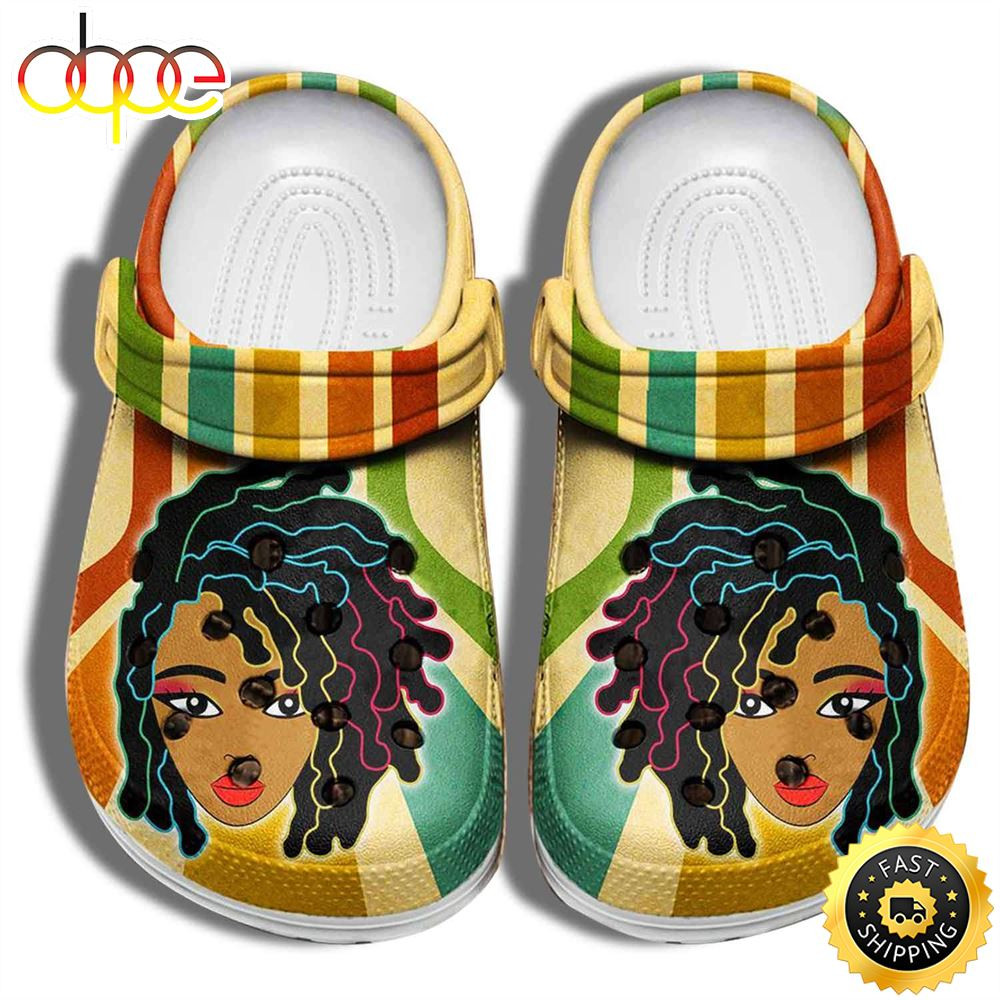 Black Girl Hair Juneteenth Africa Culture Black Women Crocs Crocband Clog Shoes.jpg