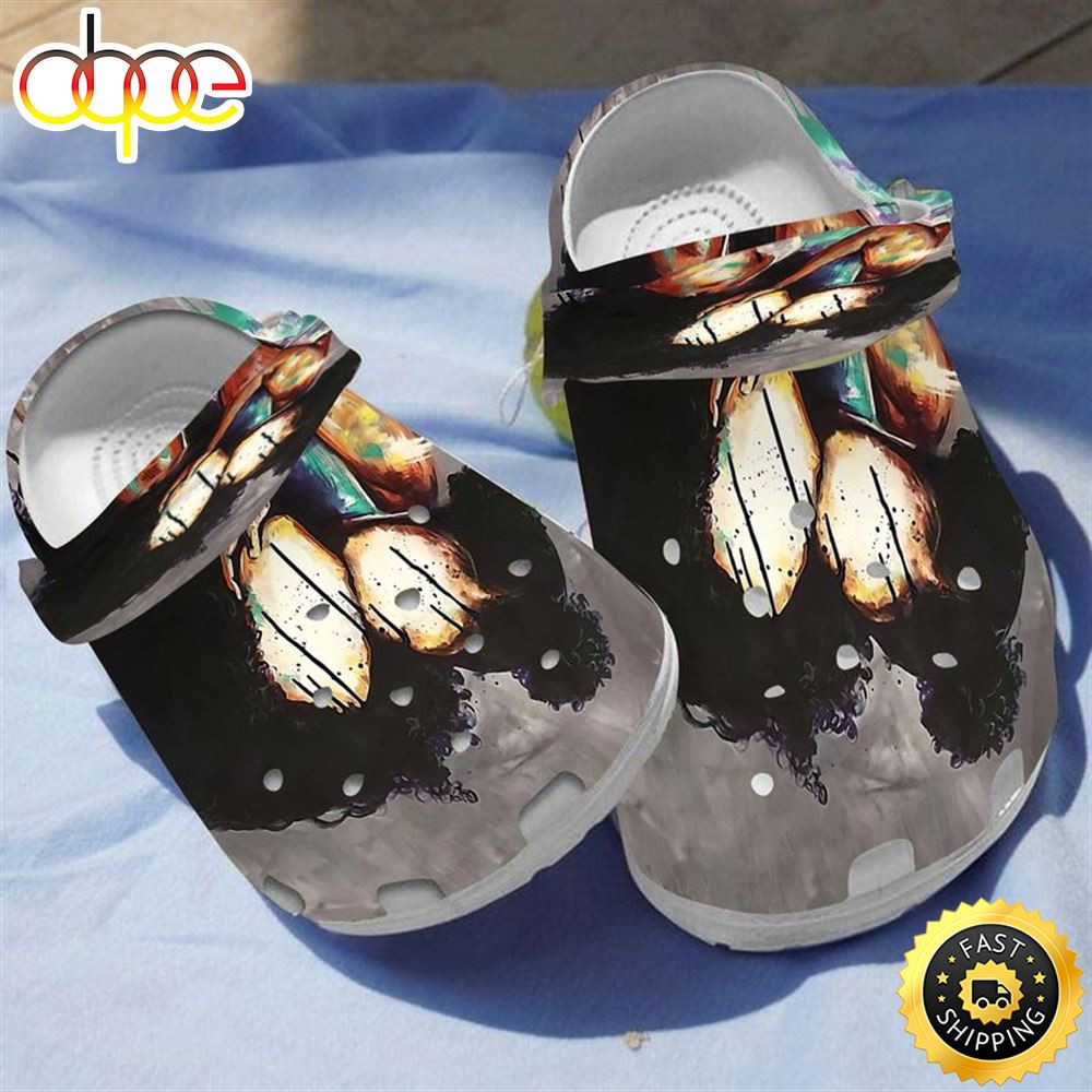 Black Mother And Daughter Painting Girl Dark Skin Girl Happy Mother's Day Crocs Clog Shoes.jpg