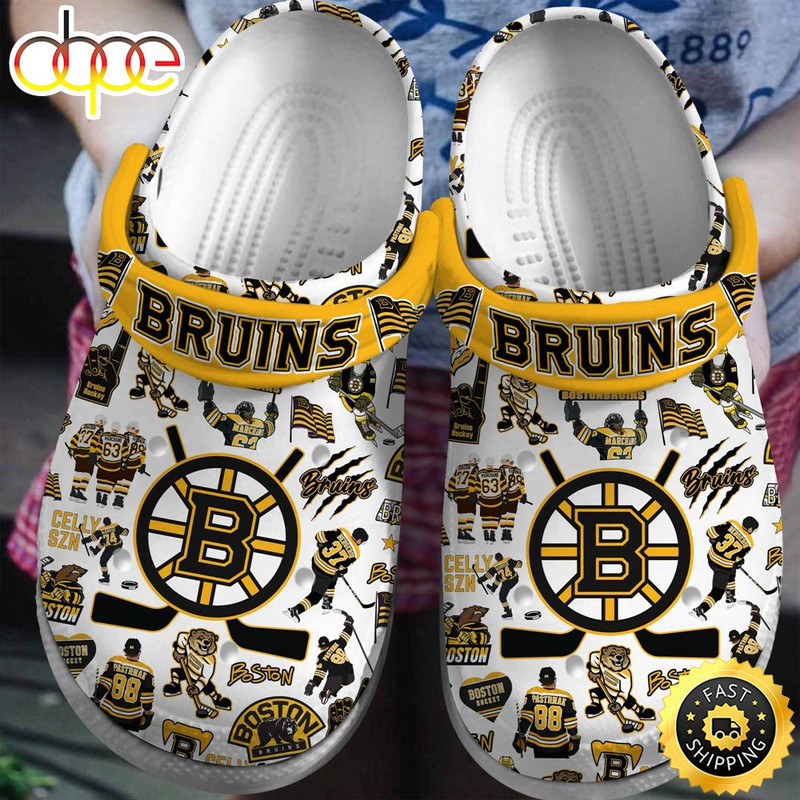 Boston Bruins NHL Ice hockey Sport Crocs Crocband Clogs Shoes Com.jpg