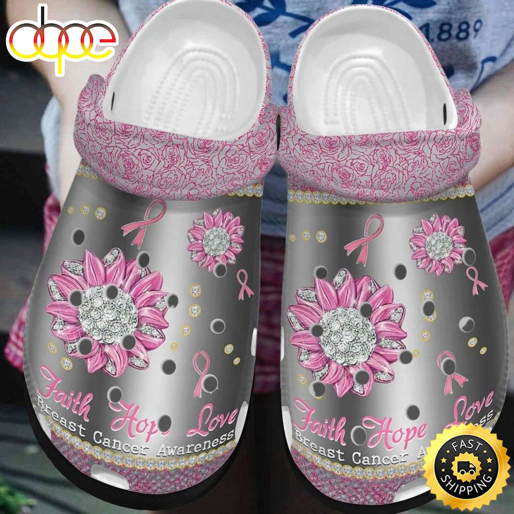 Breast Cancer Awareness Crocs Sunflower Jewelry Style Crocs Clogs Crocband Shoes.jpg
