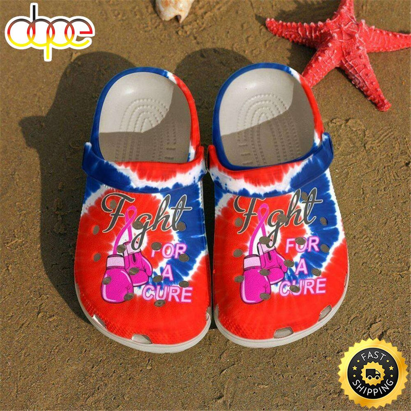 Breast Cancer Awareness Fight Crocband Clog Shoes.jpg