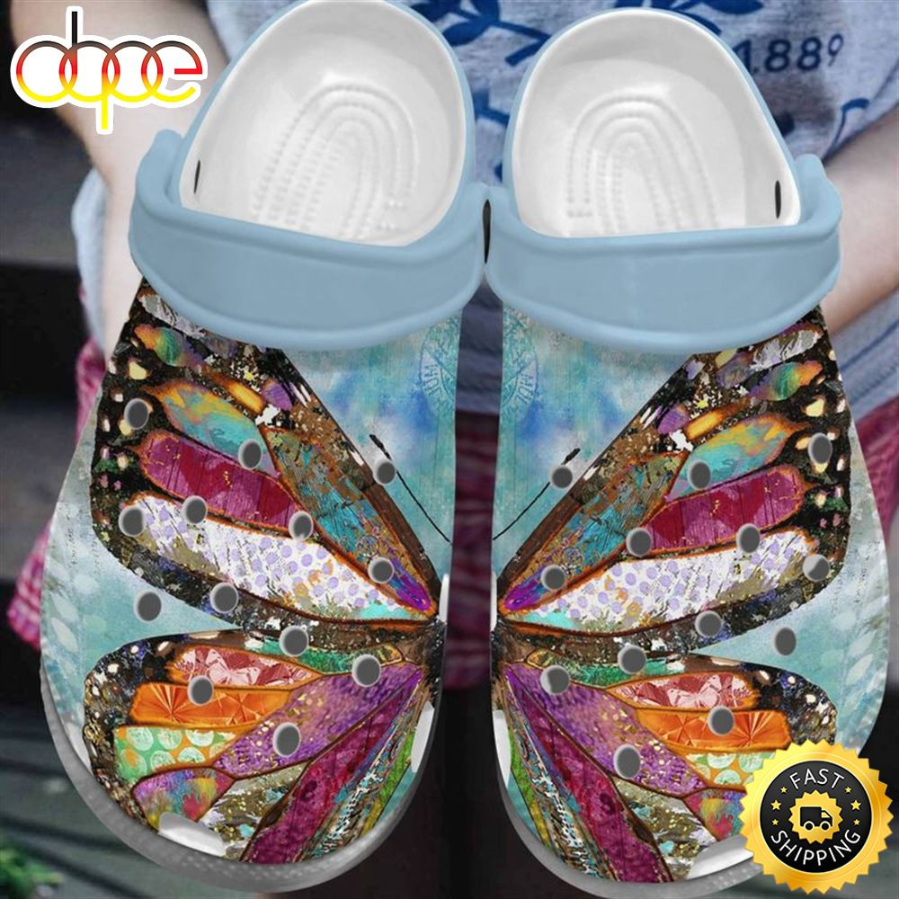 Butterfly Watercolor Patterns Gift For Mother's Day Crocs Clog Shoes.jpg
