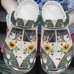 cat clog crocs fashionstyle comfortable for women men hippie bus and cats