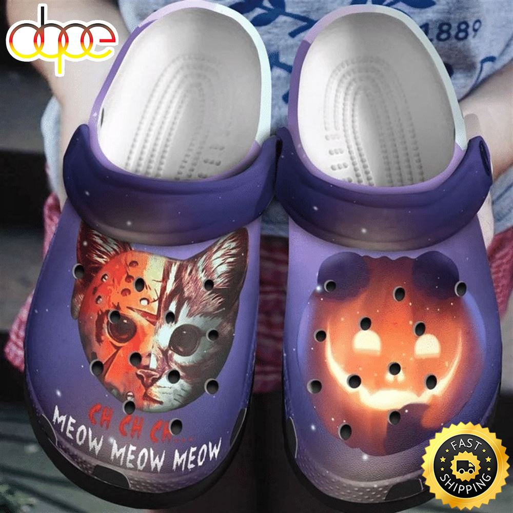 Ch Meow Cat Jason Voorhees Crocs Crocband Clogs.jpg