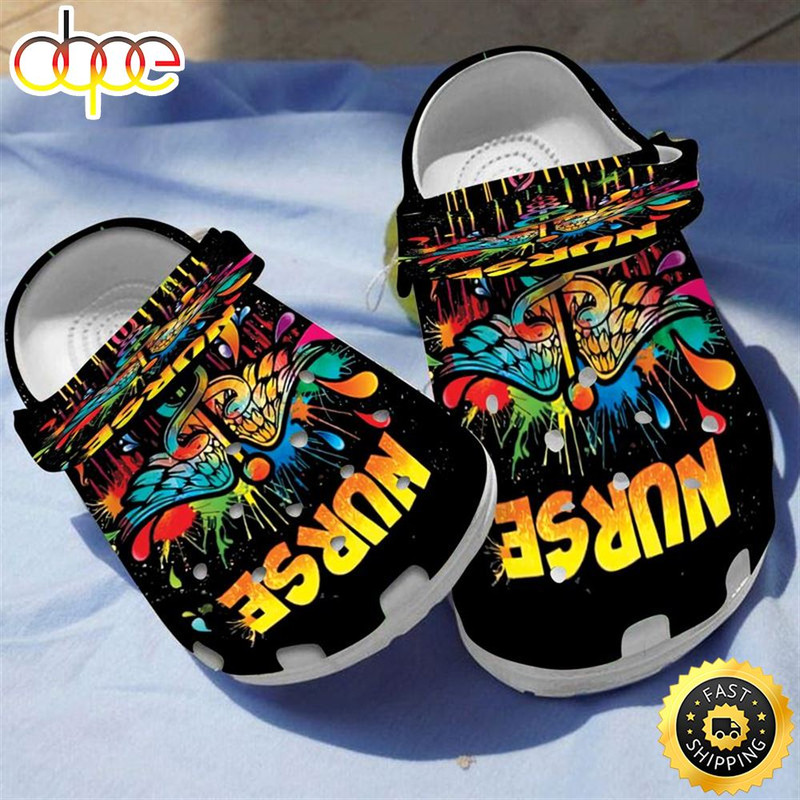 Colorful Nurse Wings Angel Nurse Mother's Day Crocs Clog Shoes.jpg