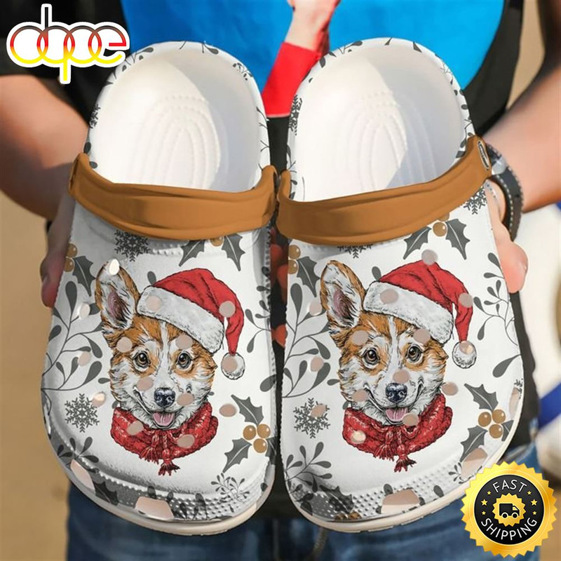 Corgi Xmas Christmas Pattern Crocs Crocband Clog Shoes.jpg
