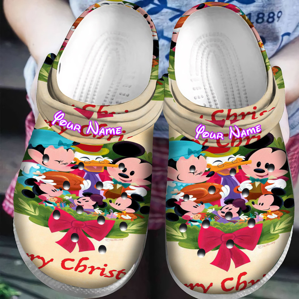 Disney Mickey Mouse Christmas Mickey Friend Personalized Name Crocs Clogs Shoes Comfortable For Men.jpg