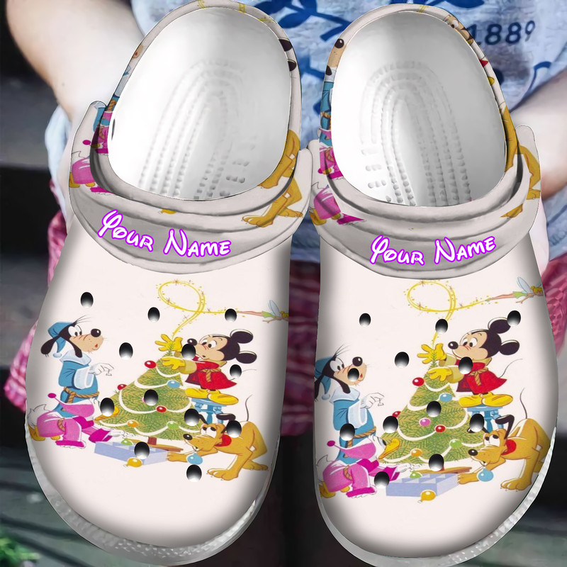 Disney Mickey Mouse Christmas Mickey Friends Personalized Crocs Clogs Shoes Comfortables.jpg