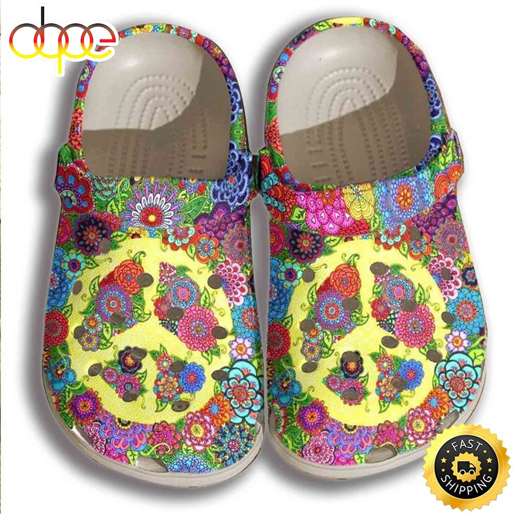 Floral Hippie Sign Clog Shoess Shoes Clogs For Women.jpg