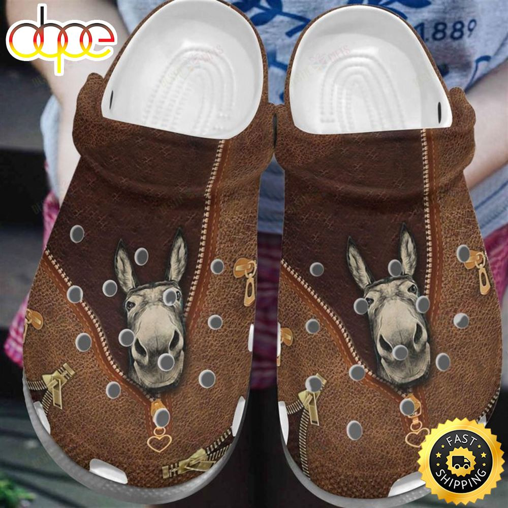 Funny Donkey Croc, Donkey In Zipper Classic Clog, Donkey Croc, Animal Clog, For Mother Crocs Clog Shoes.jpg
