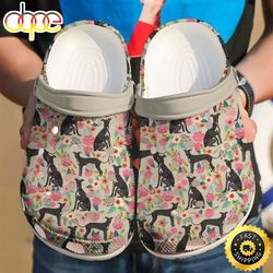 greyhound puppies florals womens day mothers day gift for dog mom crocs clog shoes