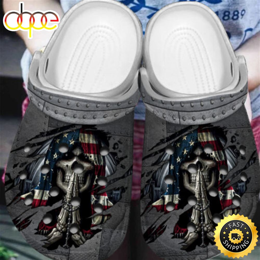 Grim Reaper US Flag New Skull Crocs Shoes.jpg