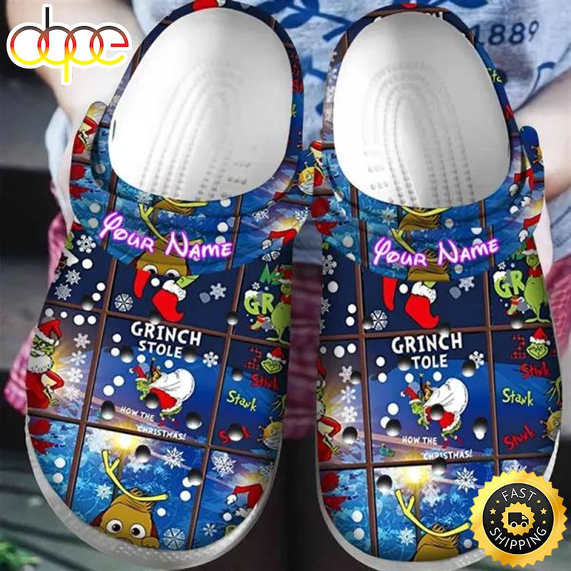 Grinch Christmas Personalized Name Crocs Clogs Shoes Comfortable For Mens Womens Classic Clog.jpg