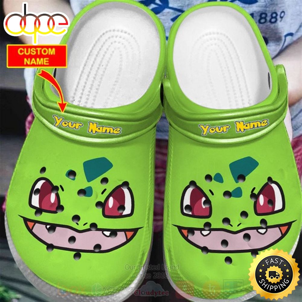 Grinch Pokemon Bulbasaur Custom Name Crocband Crocs Clog Shoes.jpg