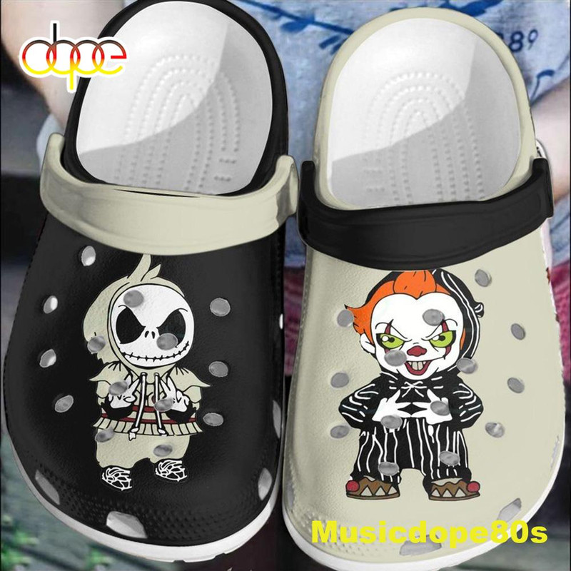 Halloween 2022 Cute Skellington And It Clown Halloweem Crocs.jpg