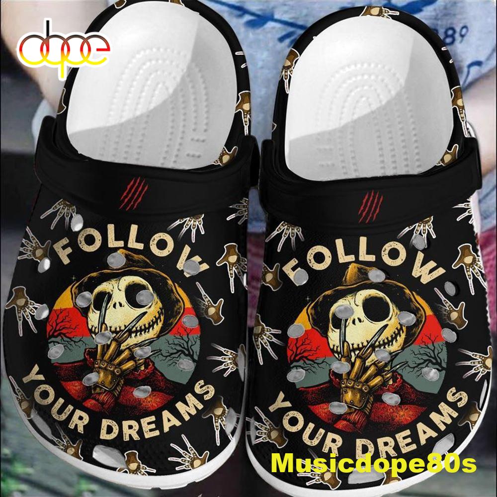 Halloween 2022 Follow Dreams Skellington Freddy Krueger Hand Halloween Crocs.jpg