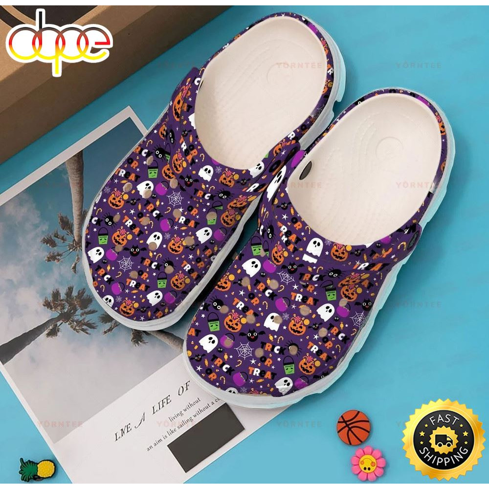 Halloween Trick Or Treat Gift For Lover Rubber Clog Shoes Comfy Footwear.jpg