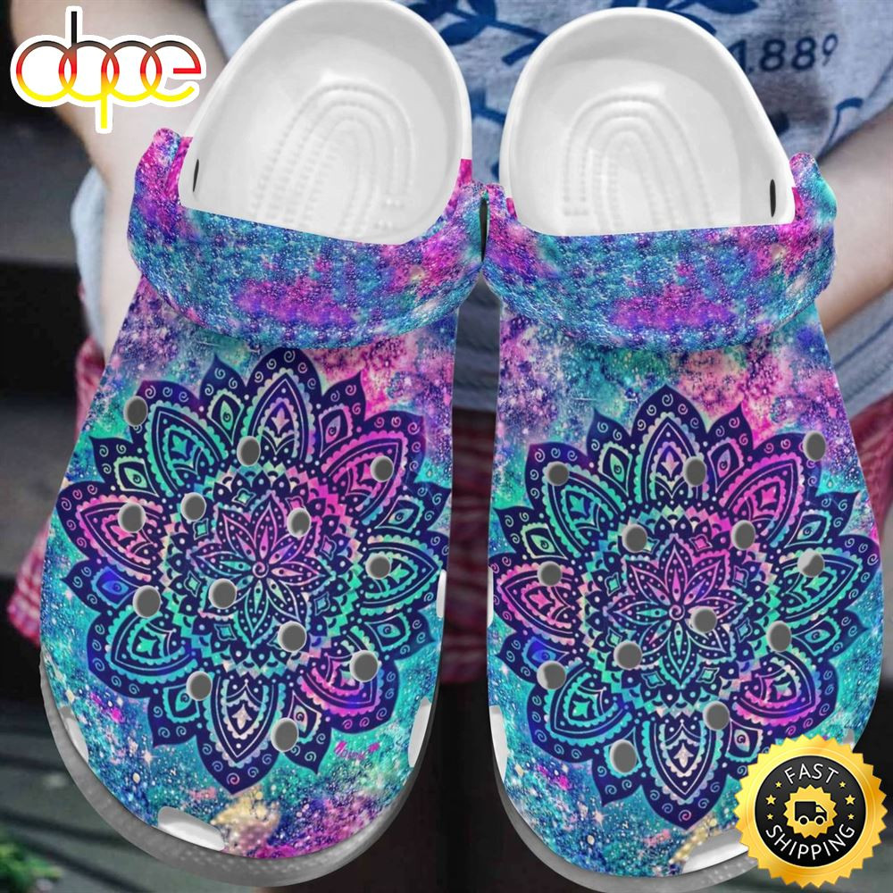 Hippie Crocs Comfortablefashion Style Comfortable For Women Men Amazing Hippie Flower.jpg
