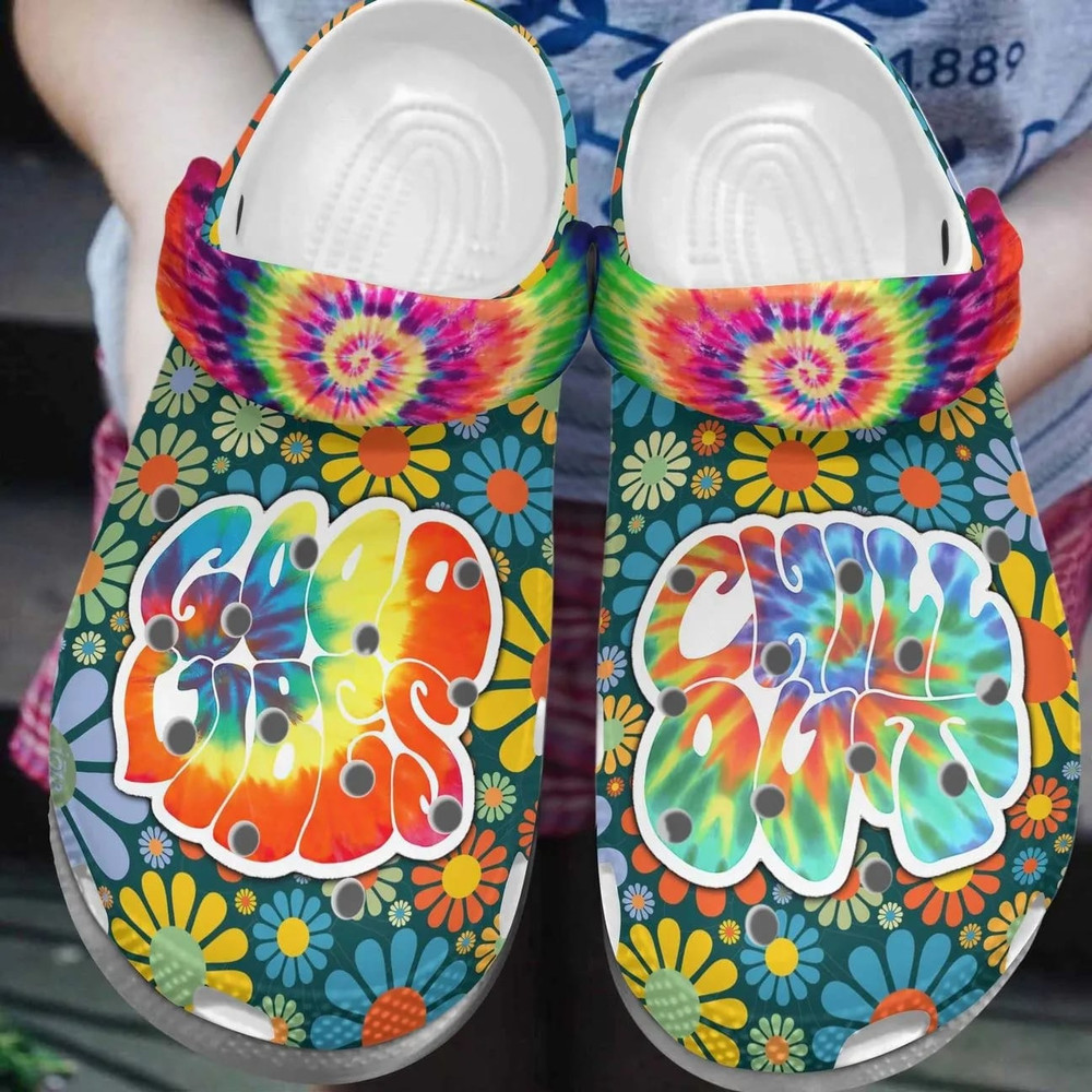 Hippie Crocs Comfortablefashion Style Comfortable For Women Men Good Vibes Chill Out.jpg