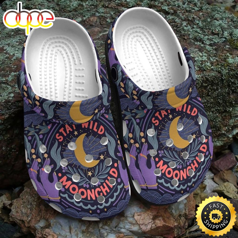 Hippie Crocs Comfortablefashion Style Comfortable For Women Men Moon Child.jpg