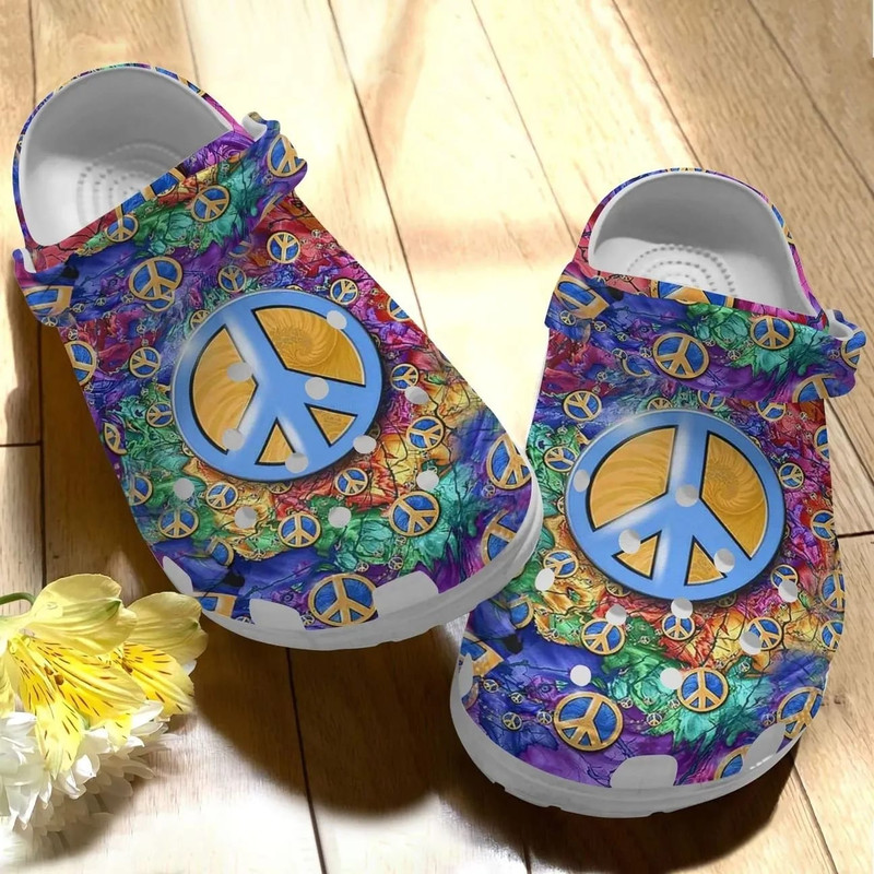 Hippie Crocs Fashionstyle Comfortable For Women Men Whitesole Colorful.jpg