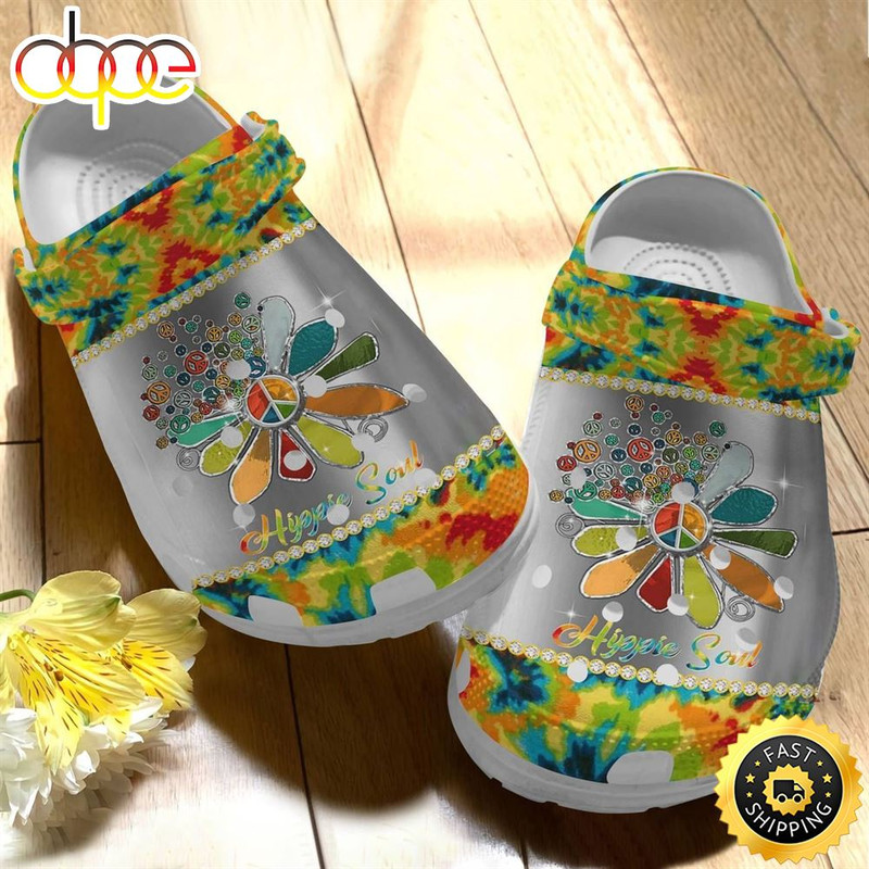 Hippie Crocs Fashionstyle Comfortable For Women Men Whitesole Hippie Collectionl.jpg