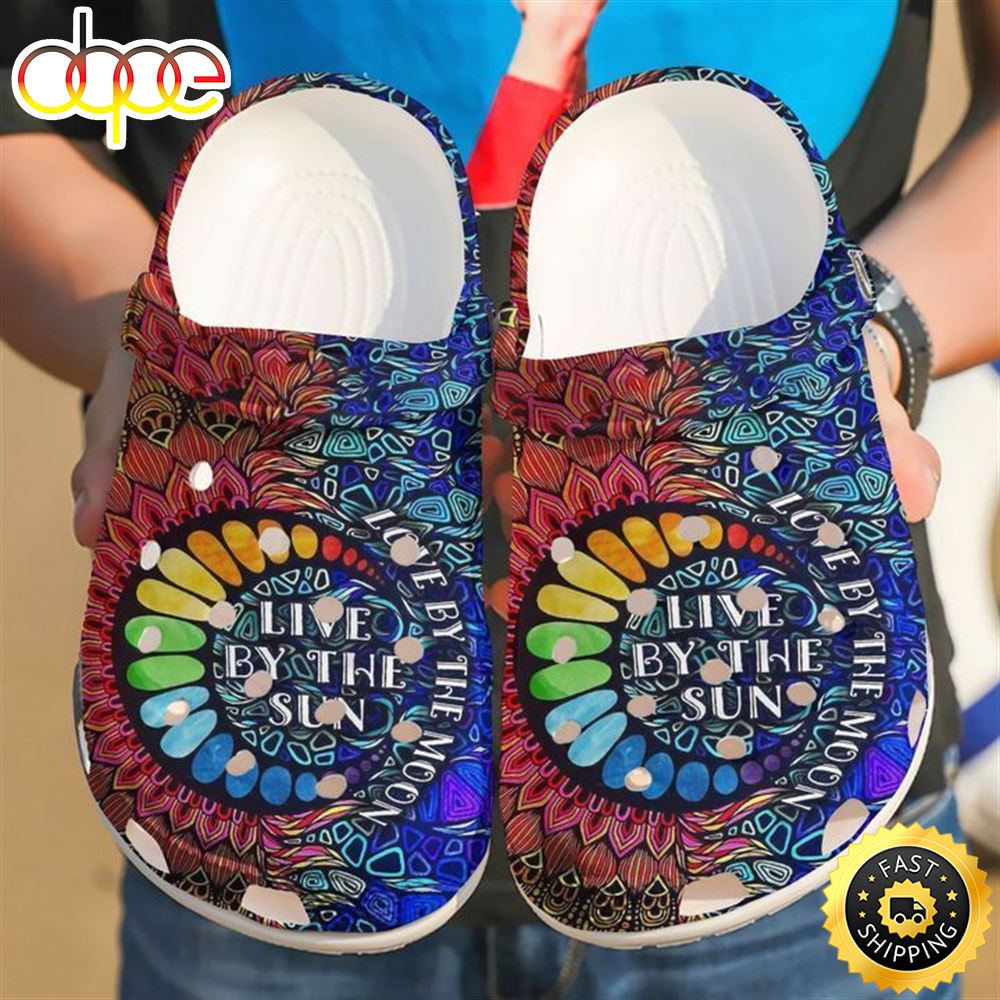 Hippie Live By The Sun Crocs Clog Shoes.jpg