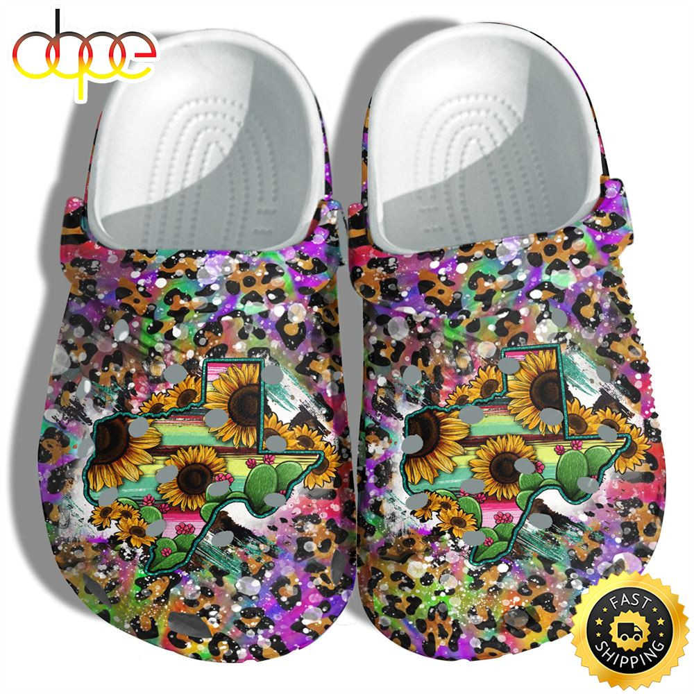 Hippie Sunflower Leopard Clog Shoes Clogs For Grandma Thanksgiving.jpg