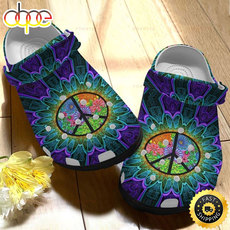 Hippy Crocs Comfortablefashion Style Comfortable For Hippie Peace For Mens And Womens.jpg