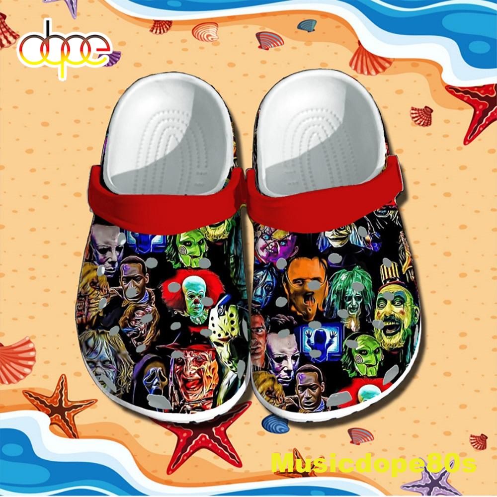 Horror Movie Characters Friends Michael Myers Freddy Krueger Pennywise Jason Voorhees Crocband Clogs.jpg